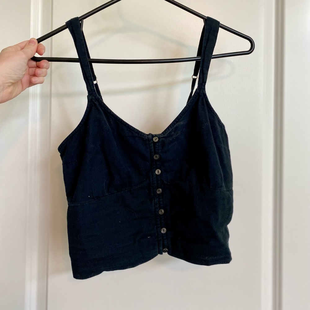 Abercrombie & Fitch Crop | Size S | Black | Button down top | Adjustable straps